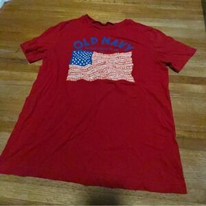 Old Navy Youth XL Red White Blue 2022 USA Flag Star Stripes 4th of July‎ T-Shirt